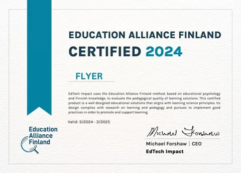 Chứng nhận Education Alliance Finland 2024
