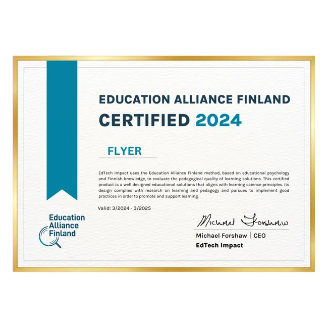 Chứng nhận Education Alliance Finland 2024