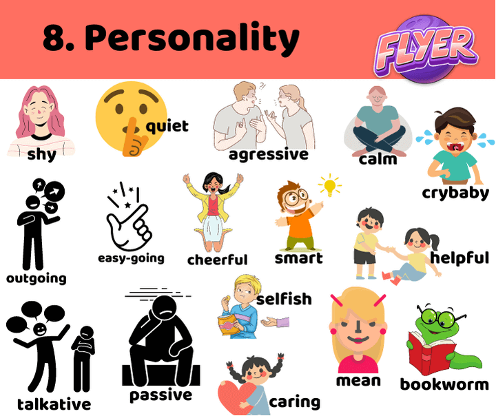 Từ vựng TOEFL Primary Step 1 - Chủ đề Personality