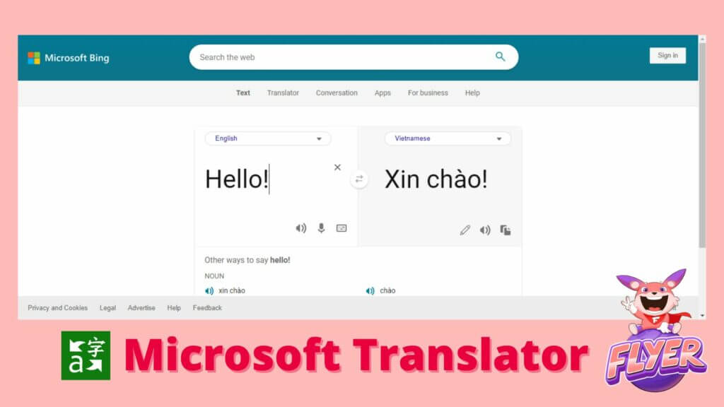 phần mềm dịch tiếng anh sang tiếng việt chuẩn, nhanh nhất - Microsoft Translator