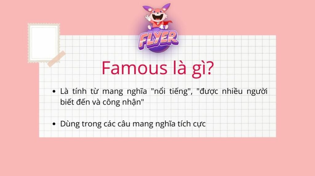 Định nghĩa về "famous"