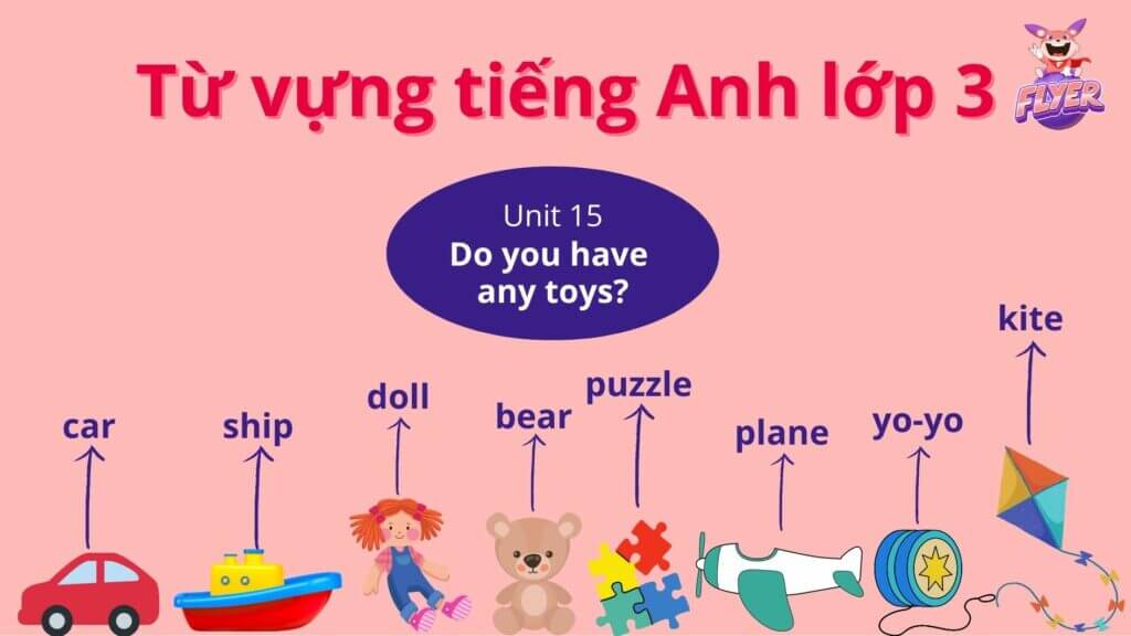Từ vựng tiếng Anh lớp 3 - Unit 15: Do you have any toys?