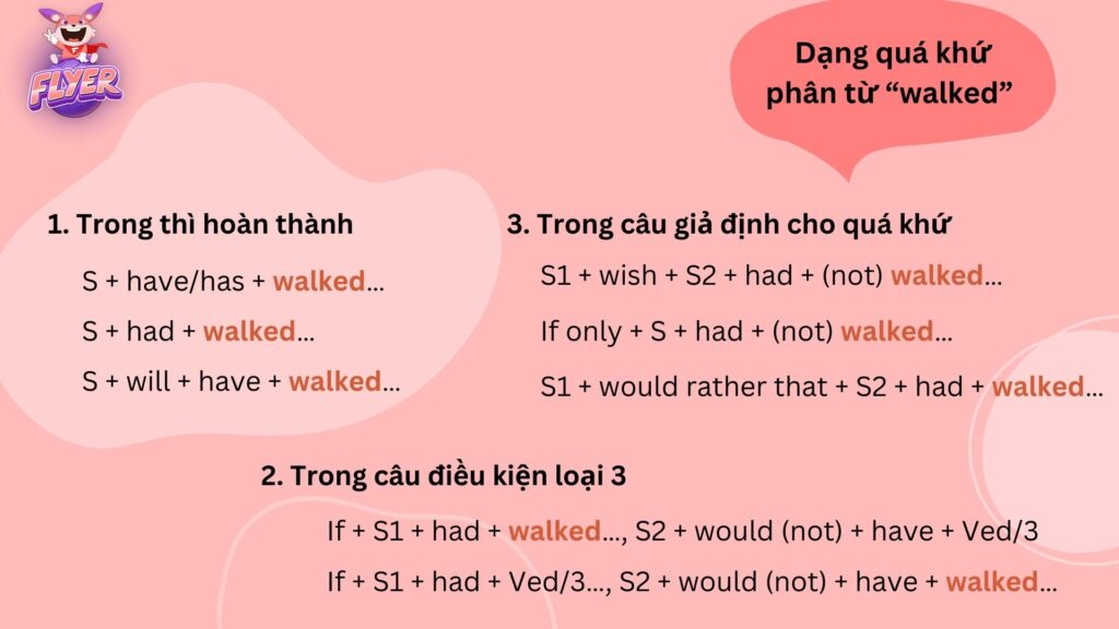 quá khứ của "walk"