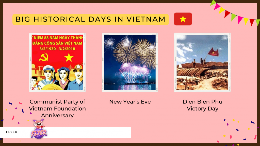 Tên gọi những ngày nghỉ lễ dương lịch ở Việt Nam bằng giờ Anh