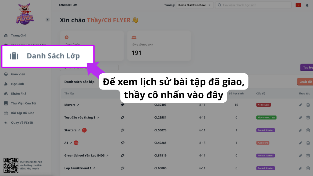 tính năng mới FLYER SCHOOL