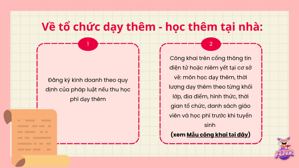 Quy định về tổ chức mở lớp dạy thêm tiếng Anh tại nhà