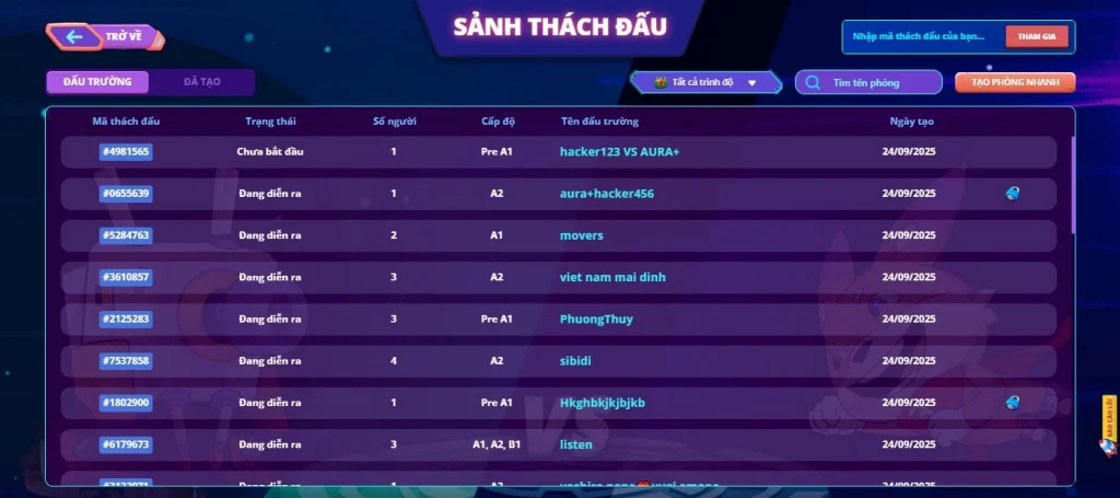 Sảnh Thách Đấu FLYER 