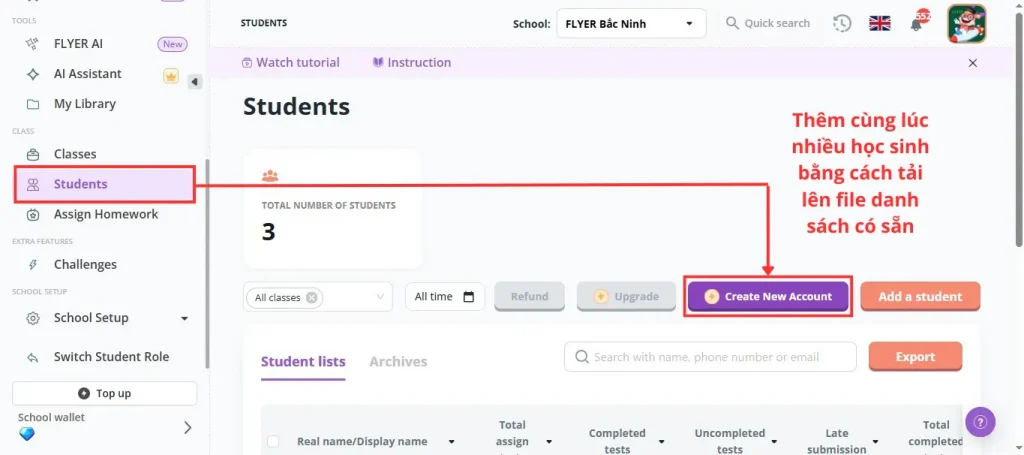 Thêm danh sách học sinh vào FLYER với file có sẵn