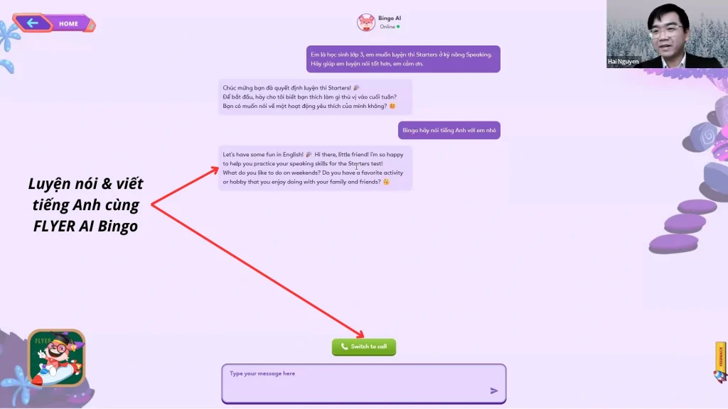 Tăng cường luyện nói tiếng Anh tại nhà với Trợ giảng AI FLYER