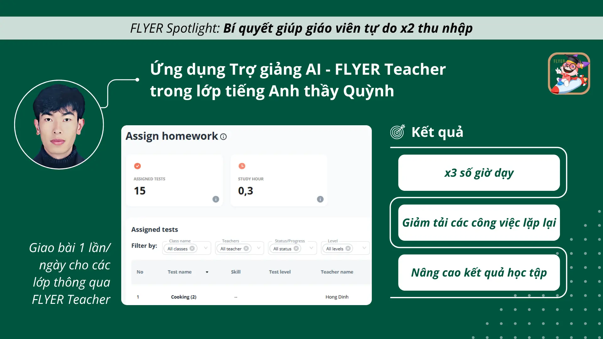 Tối ưu hóa lộ trình với Trợ giảng AI - FLYER Teacher