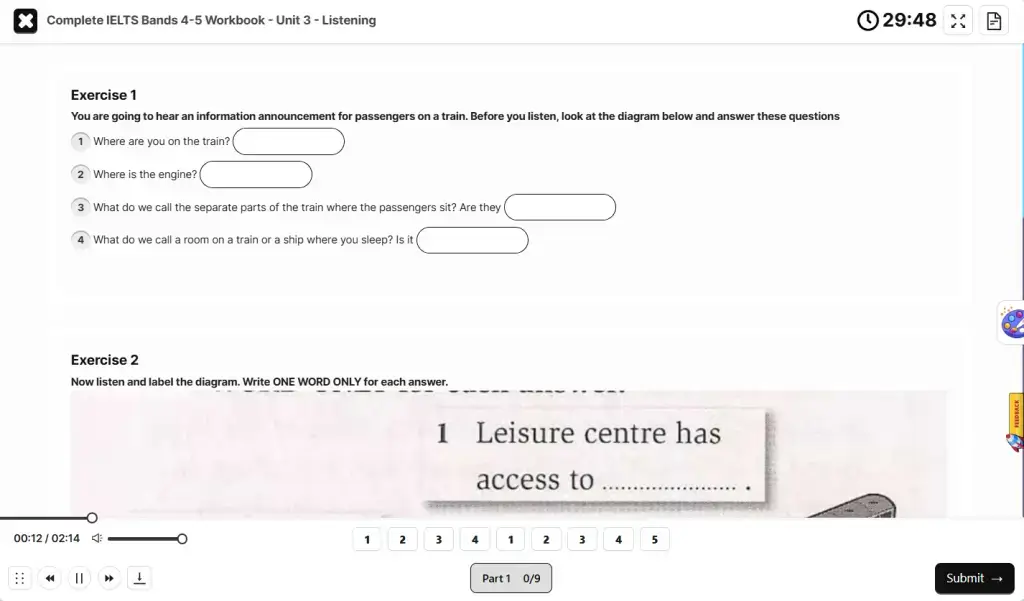 Chế độ làm bài Classic trên IELTS Guru