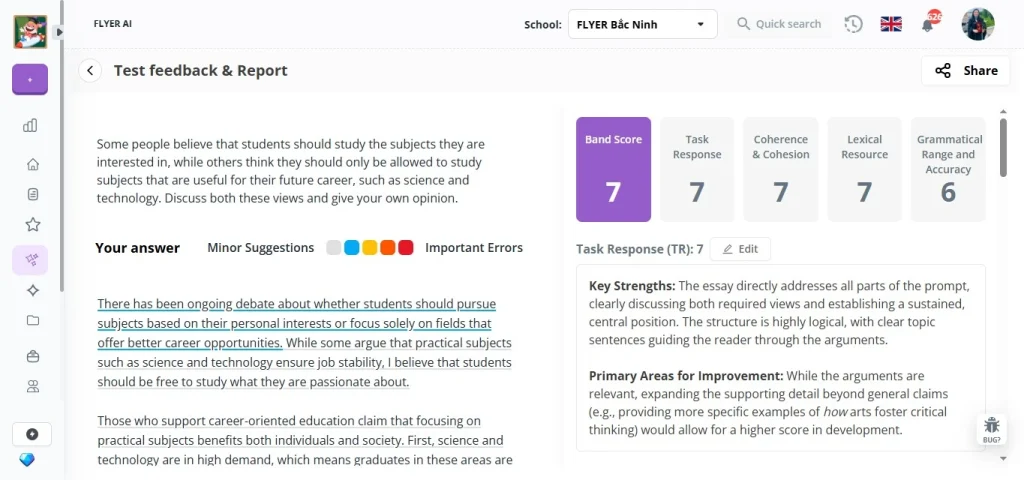 FLYER AI Writing Advanced Mode