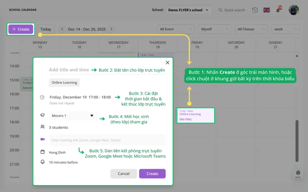 School Calendar - Thời khóa biểu cho trường học