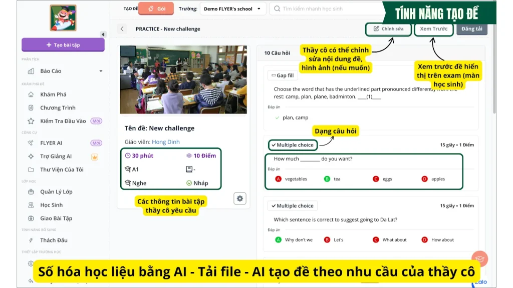 Số hóa học liệu đơn giản bằng AI FLYER