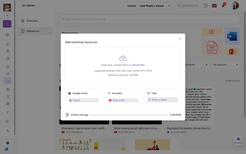 Thư viện đám mây Trợ giảng AI - FLYER Teacher