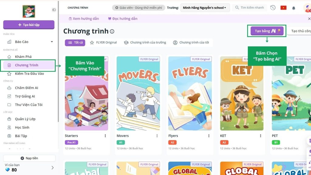 Cách tạo khung chương trình giảng dạy thủ công