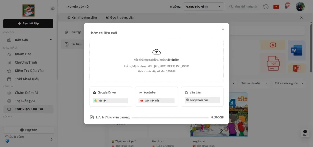 Hướng dẫn đăng tài liệu lên Thư viện số FLYER LMS-R