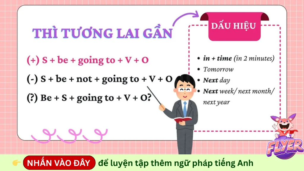 Cấu trúc và dấu hiệu nhận biết thì tương lai gần