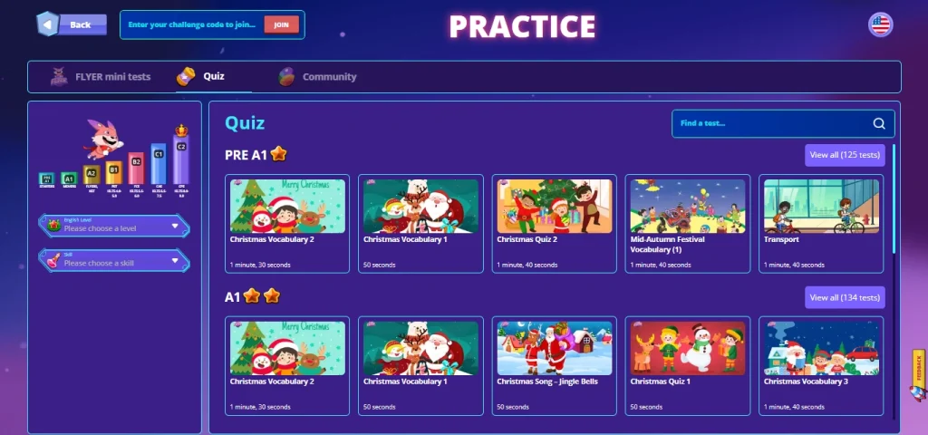 Quiz từ vựng trên FLYER 