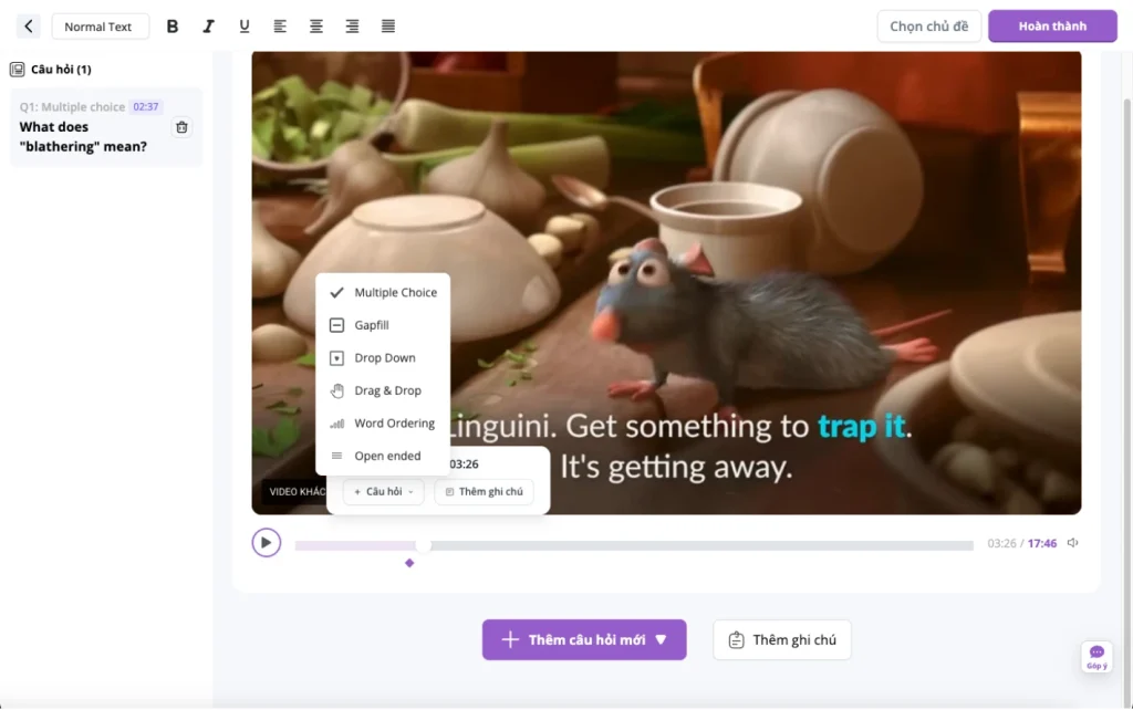 6 dạng câu hỏi tương tác video trên FLYER
