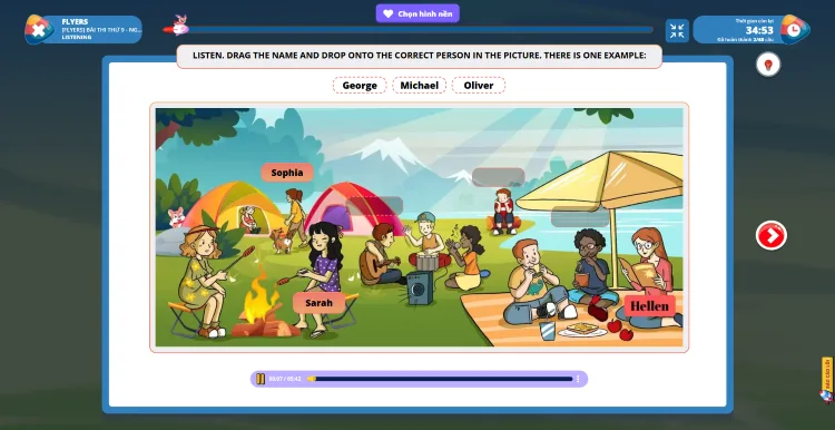 Bài thi thử trên Phòng thi ảo FLYER