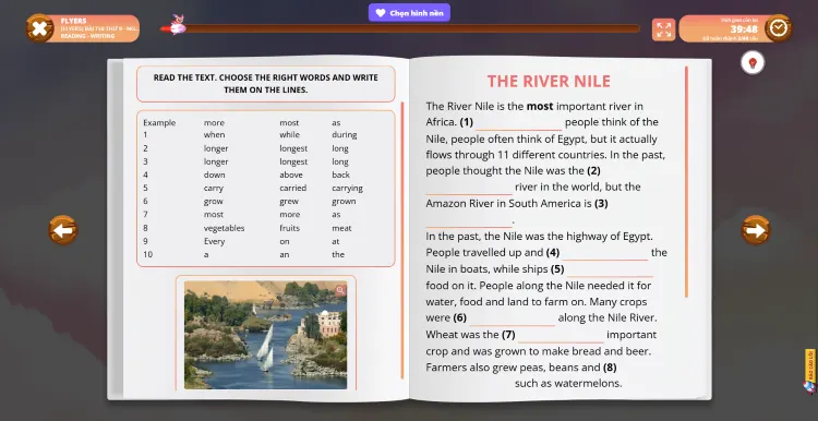 Bài thi thử trên Phòng thi ảo FLYER 2