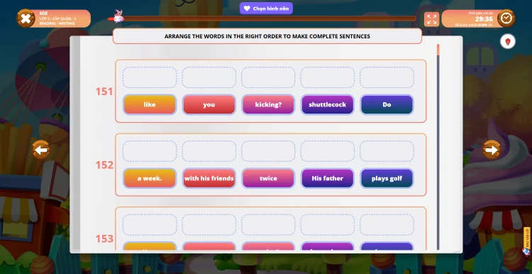 Bài thi thử IOE trên Phòng thi ảo FLYER 2