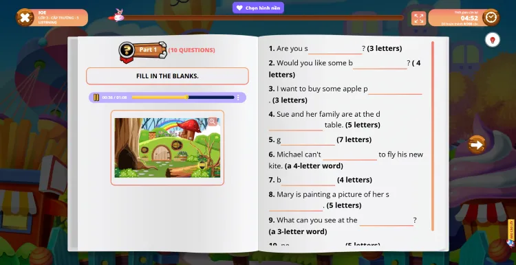 Bài thi thử IOE trên Phòng thi ảo FLYER