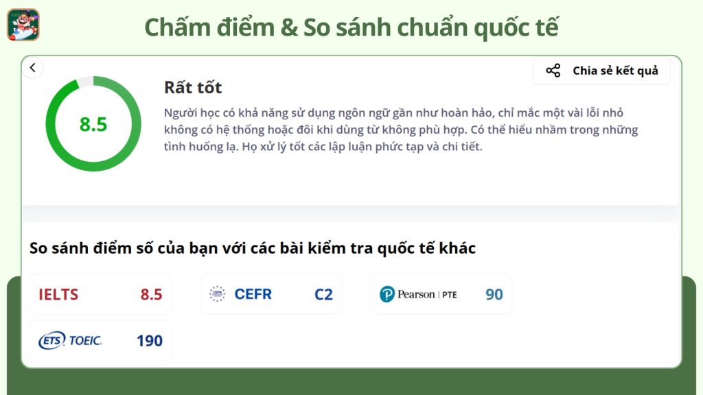 Chấm điểm tự động & quy đổi sang thang quốc tế