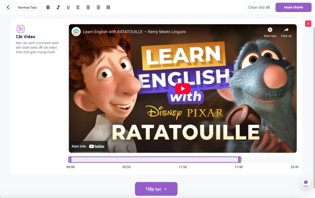 Hướng dẫn cắt video trong Interactive Video
