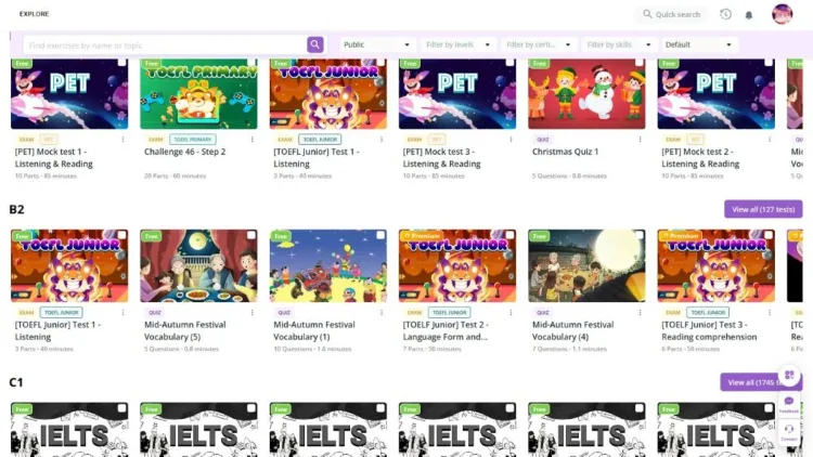 Kho đề đồ sộ trên FLYER Teacher