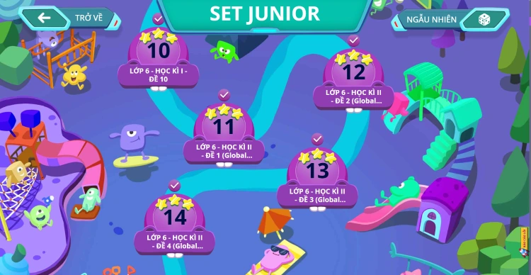 Giao diện các đảo đề nhiều cấp độ