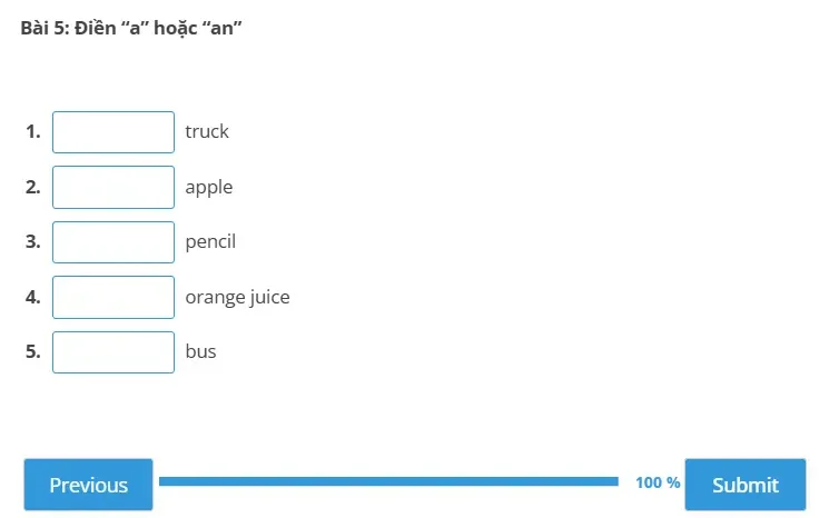 bài tập tiếng Anh tiểu học trên FLYER