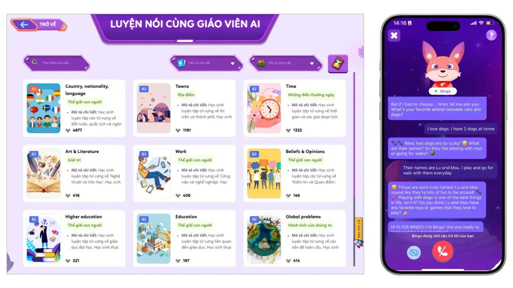 Luyện nói cùng FLYER AI