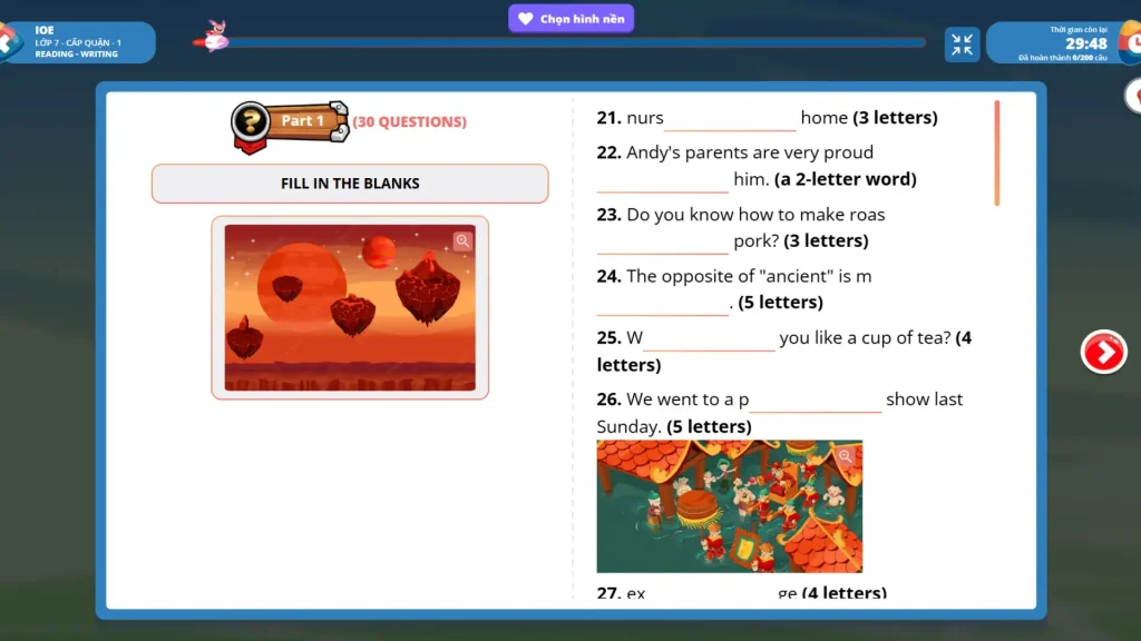 Đề thi thử IOE trên FLYER 