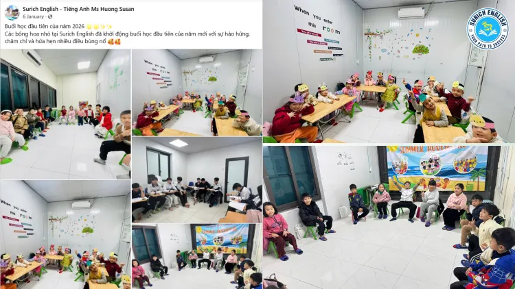 Hình ảnh các lớp học sôi nổi tại Surich English