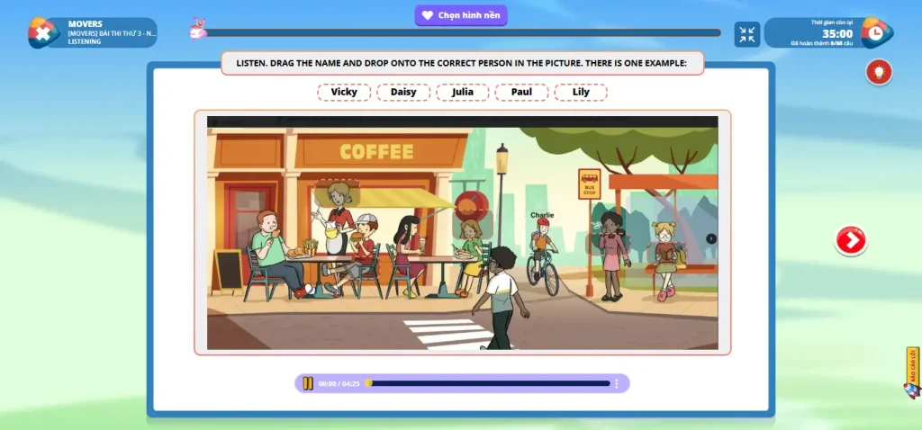 Đề thi Listening Movers trên FLYER