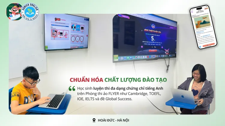 Phòng thi ảo FLYER cung cấp đa dạng bài thi thử Cambridge, TOEFL,...