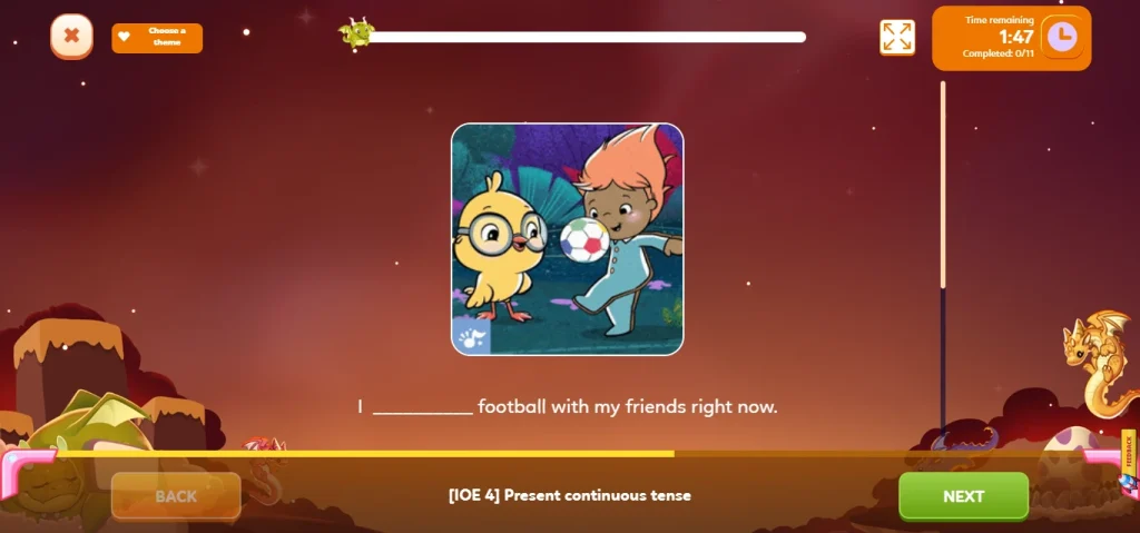 Quiz thì hiện tại tiếp diễn trên FLYER