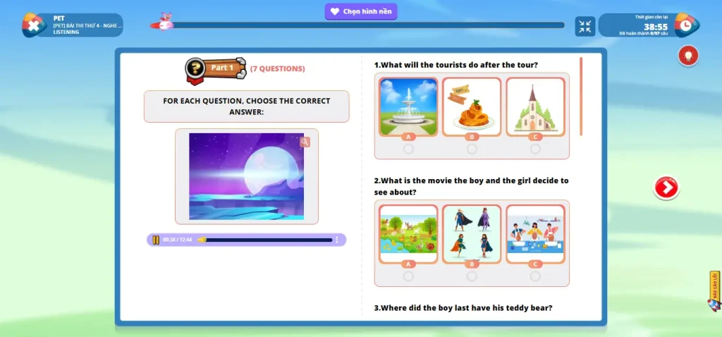 Thi thử PET trên FLYER 