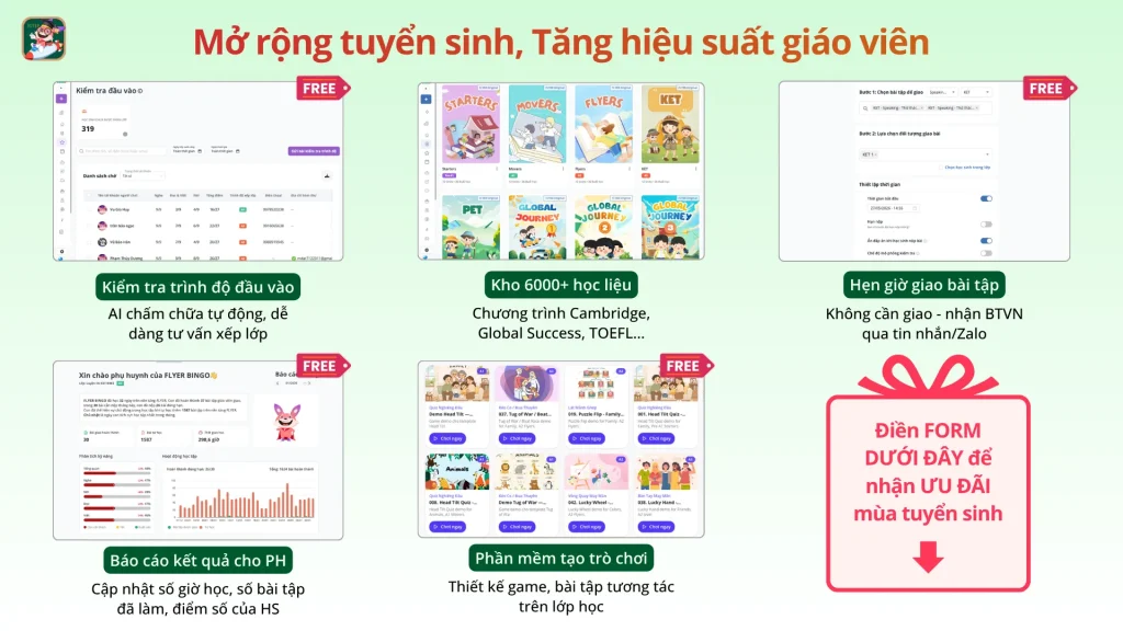 Trợ giảng AI cho trung tâm tiếng Anh mùa tuyển sinh