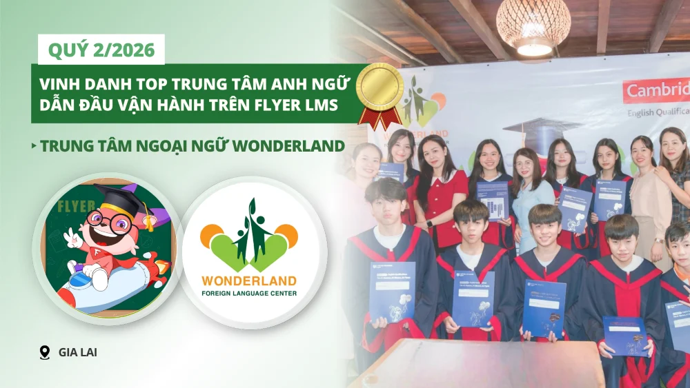 FLYER vinh danh Trung tâm Ngoại ngữ Wonderland - Gia Lai