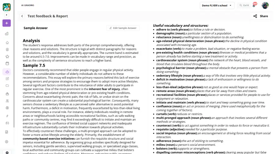 chấm ielts writing miễn phí với flyer teacher