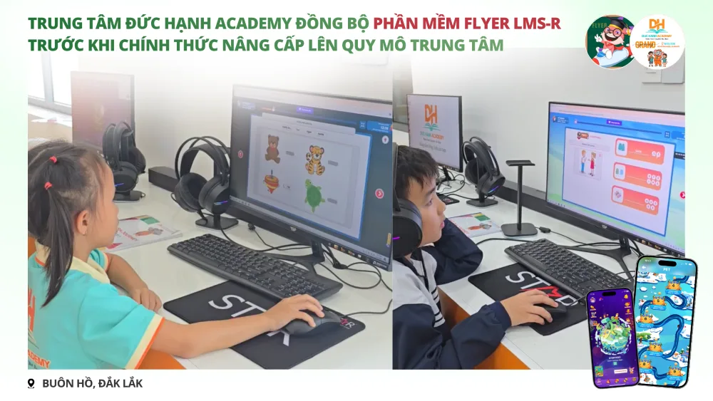 Học sinh tại Đức Hạnh Academy học và luyện trên FLYER
