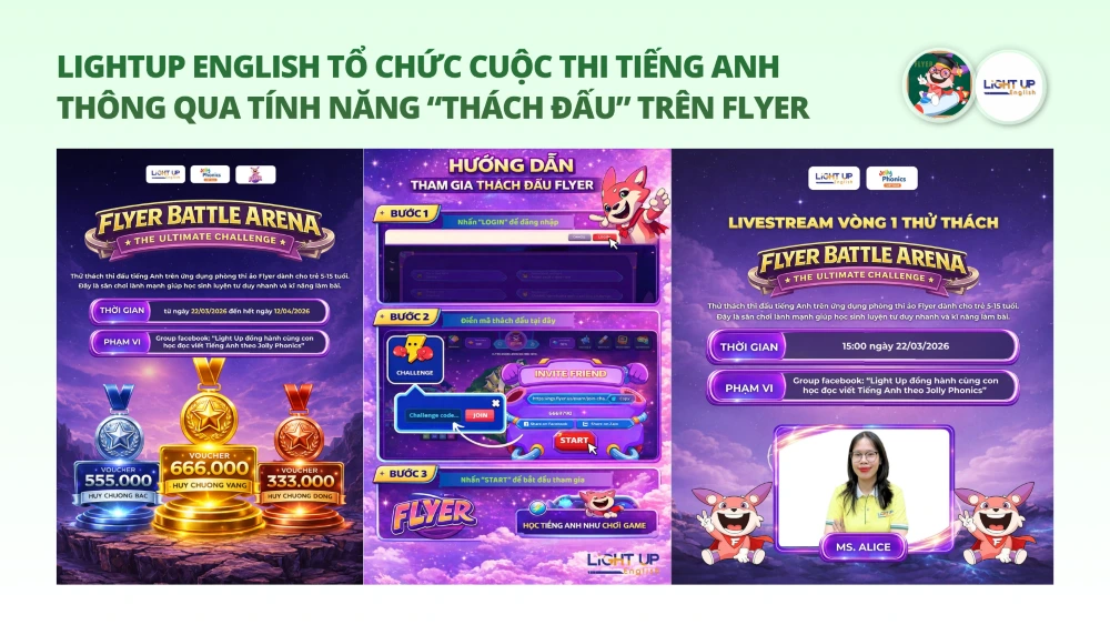 LightUp English tổ chức cuộc thi tiếng Anh trên FLYER