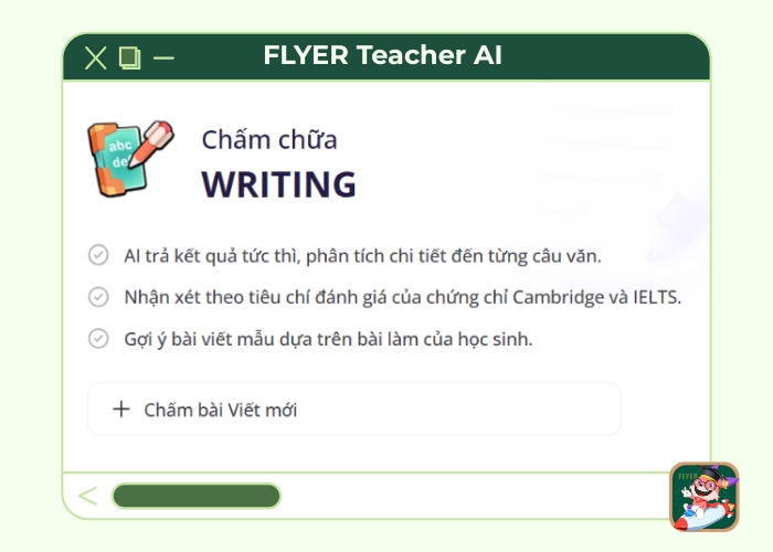 phần mềm chấm ielts wrting flyer teacher ai