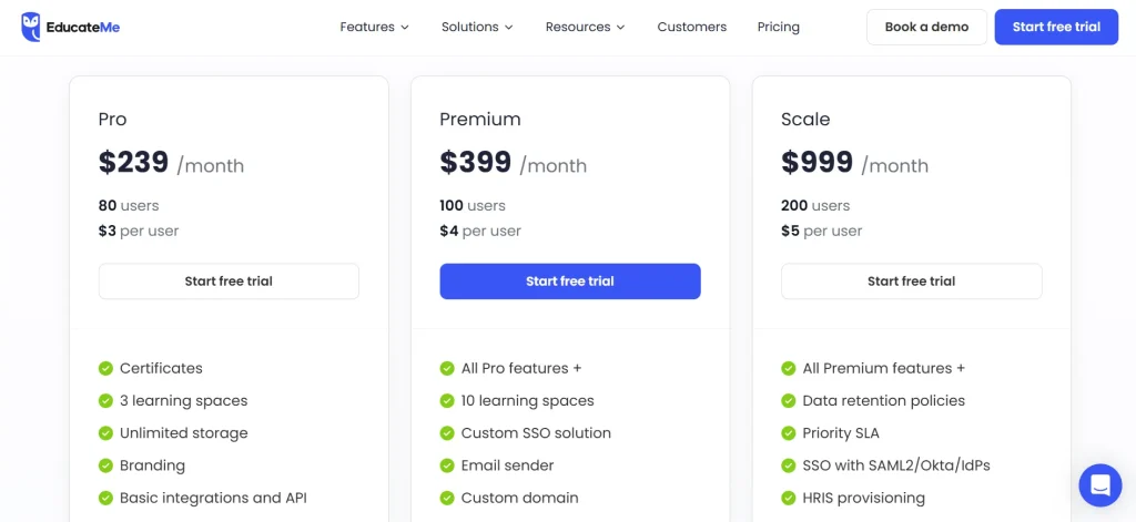 Chi phí hệ thống LMS EducateMe