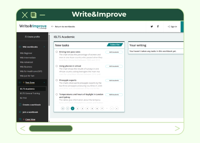 phần mềm chấm writing write&improve