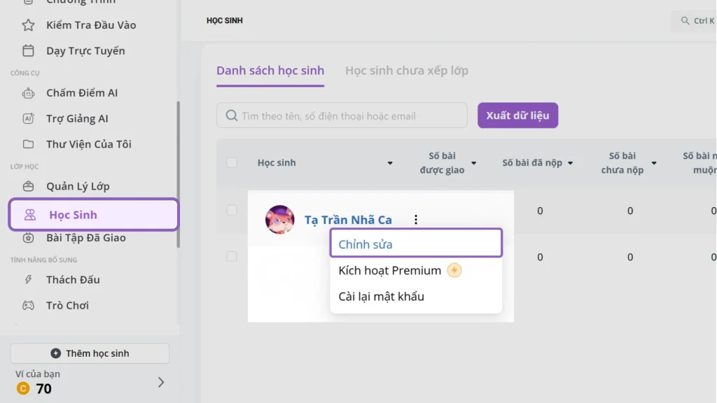 Cách cập nhật email và sđt học sinh trên FLYER