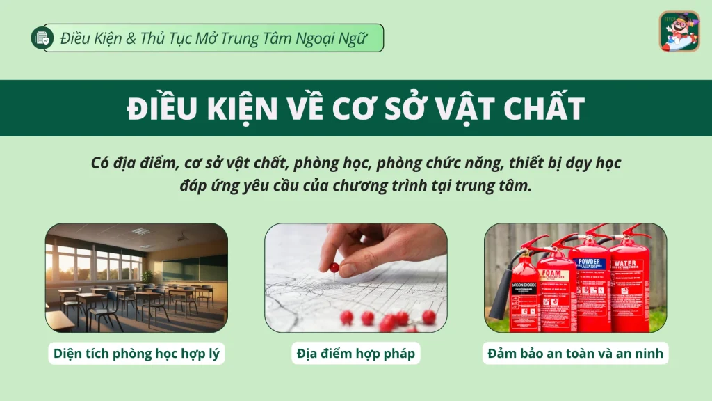Điều kiện về cơ sở vật chất khi mở trung tâm tiếng Anh